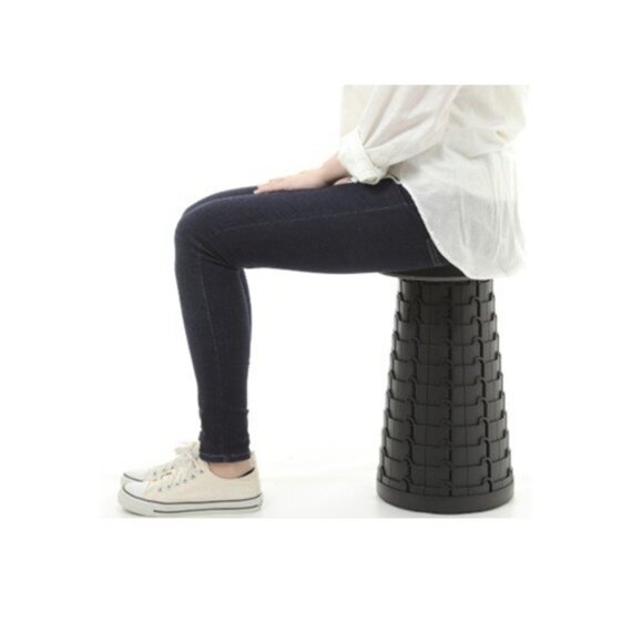 Mini Max Portable Collapsible Telescoping Stool with Carrying Strap, Grey/Black - Picture 15 of 15